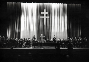 Discorso del generale Charles de Gaulle al Palais de Chaillot, 12 settembre 1944, quando lanciò il programma per la ricostruzione postbellica (foto Fondation Charles de Gaulle).