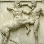 metope del fregio dorico del Partenone. Centauromachia – Fidia 1