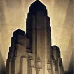Figura 89 – Hugh Ferriss, Tavola illustrativa della ‘Metropoli di Domani’, 1928