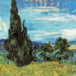 B102 – Vincent Van Gogh, Particolare del ‘Campo Grano Verde con Cipres’, 1889 primo quindicennio di Giugno
