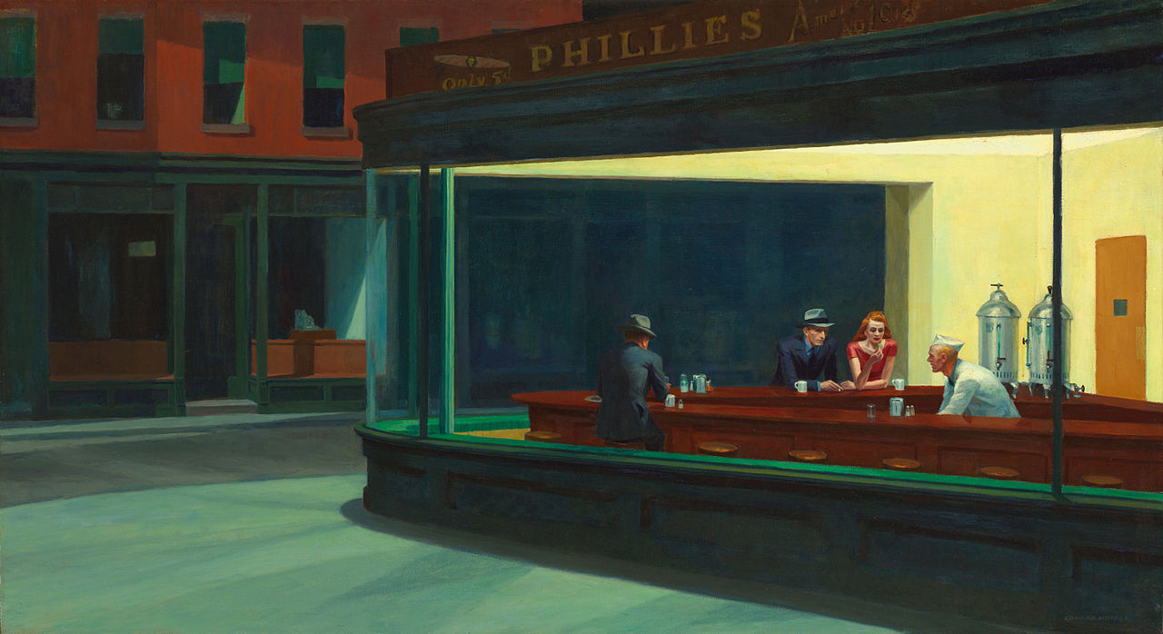 “Nighthawks” by Edward Hopper, 1942. (Public domain) Few artists have captured the essence of America’s industrial urbanism with the precision of Edward Hopper (1882-1967).