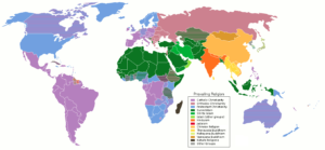 Mapa mundial de las grandes tradiciones religiosas