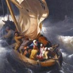 Jesús con los apóstoles en la barca
