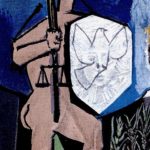 25 – Pablo Picasso, Particolare del Difensore della Pace, con la Colomba-Volto sullo Scudo, 1953