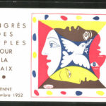 32 – Kuenstler-AK-sign-Picasso-Vienne-Congres-des-Peuples-pour-la-Paix-1952-Taube-und-Gesichter
