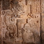 47 – La Stele di Yaxchilan con scena di sacrificio di sangue del 755 dC
