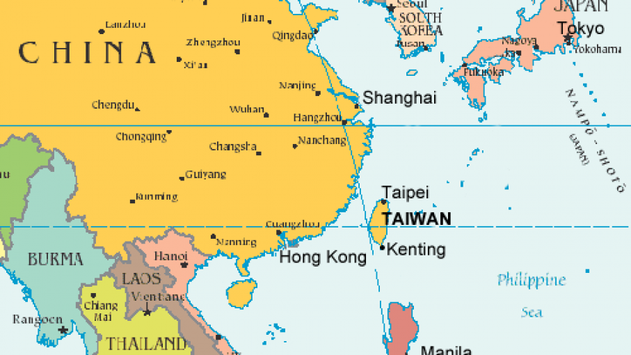 Где тайвань карте показать. Китай и Тайвань на карте. Карта Тайвань и Китай на карте. Остров Тайвань на карте Азии.